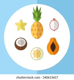 Fruits of Thailand on a white background
