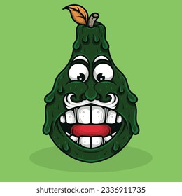 Fruits theme logo mascot design with interesting expression for halloween celebration
