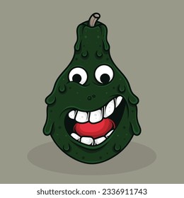 Fruits theme logo mascot design with interesting expression for halloween celebration