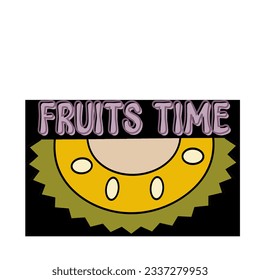 Fruits time text with halfcut jackfruit  illustration,halfcut jackfruit clipart isolated, halfcut jackfruit icon, fruit illustration, daily digital planner sticker element clipart, todo list icon, jac