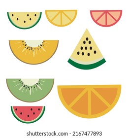 Fruits top view frame with pear, pineapple, kiwi, pomegranate, apple, peach. Farmers market menu design. Healthy food poster.