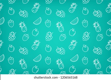 Fruits tropical fruit orange strawberry watermelon pineapple grapes wine plants farm healthy meals diet nature salad low fat seamless texture pattern background wallpaper doodle cute vector outline