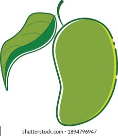 Fruits vector, apple, mango image as clipart. Modern design.