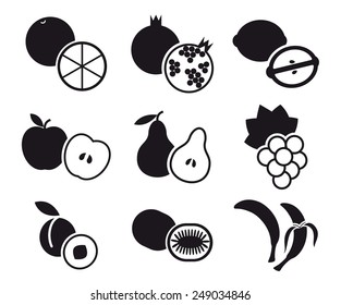 fruits vector black icon on white background