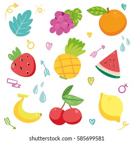 Fruits vector design, character