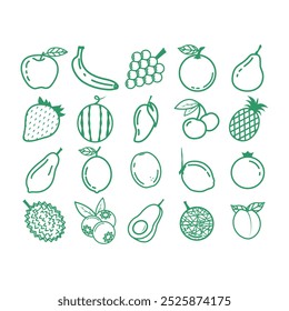 Fruits Vector Design Line Art