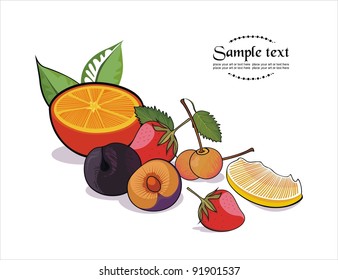 fruits - vector drawing