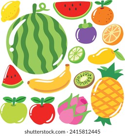 fruta vectorial elementos bayas coloridos colección de iconos