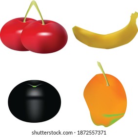 Fruits Vector For Emotional Colorful Background Illustration