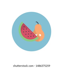 Fruits Vector Icon Flat Style Illustration.