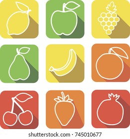fruits vector icon set