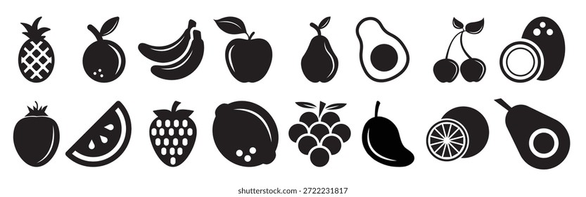 Früchte, Vektorsymbol, Vitamin-Illustrationszeichen