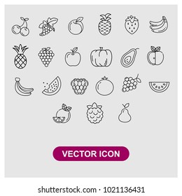 Fruits vector icon in trendy flat style isolated on grey background