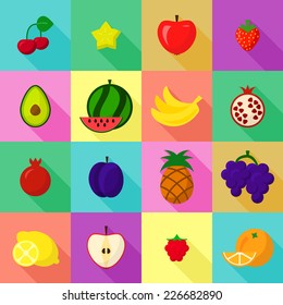 Fruits vector icons