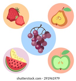 Fruits, vector icons