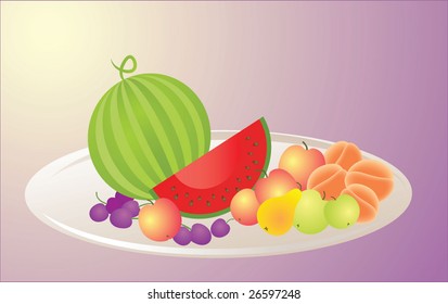 Frutas, ilustración vectorial