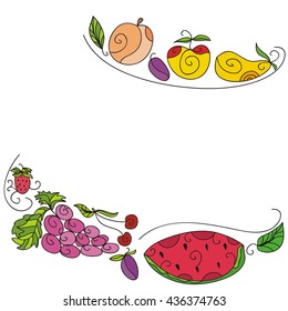 Fruits. Vector illustration.