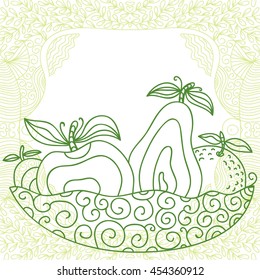Fruits. Vector illustration.