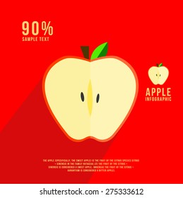  fruits vector illustration. apple, infographics.