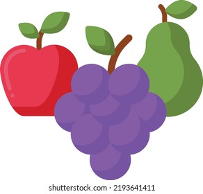 Fruits Vector illustration icon in trendy flat style isolated on white background