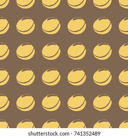 Fruits vector illustration on a seamless pattern background. Set of elements