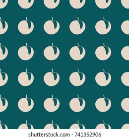 Fruits vector illustration on a seamless pattern background. Set of elements