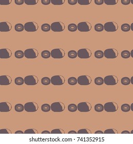 Fruits vector illustration on a seamless pattern background. Set of elements