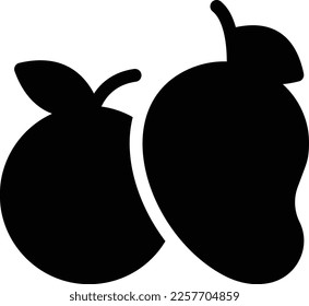 Früchte Vektorgrafik auf transparentem Hintergrund. Hochwertige Symbole. Glyphen Vektorsymbole für Konzept und Grafikdesign.