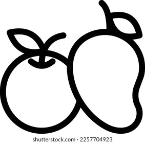 fruits Vector illustration on a transparent background. Premium quality symmbols. Thin line vector icons for concept and graphic design. 
