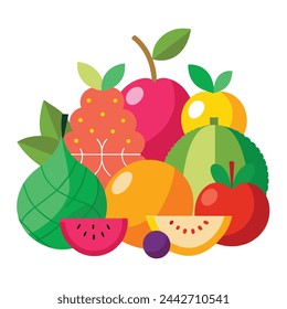 Fruits Vector Illustration on white background