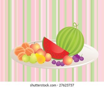 Fruits, vector illustration. Simply change