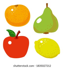 ein Satz bunter Früchte, Vektorgrafik