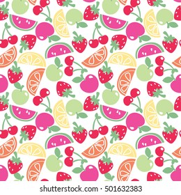 Fruits vector  pattern seamless background , for wrapping paper, greeting cards, posters, invitation