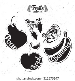 Fruits. Vector set