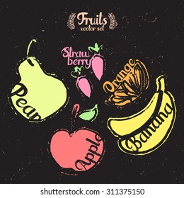 Fruits. Vector set