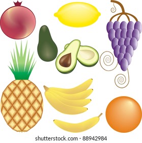 fruits vector set