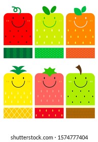 fruits vector, a Set of CuteFruits illustration.