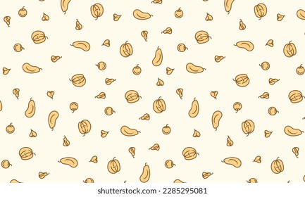 fruits and vegetable hand draw vector background