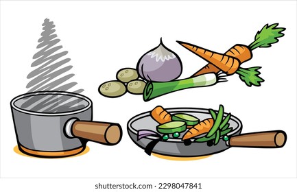  fruits and vegetable set illustration