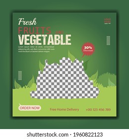 Plantilla de publicación en redes sociales de frutas y verduras
