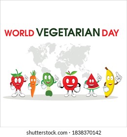 Fruits and Vegetable Vector celebrate world vegetarian day