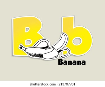 Fruits and vegetables alphabet - letter B - vector eps 10 illustration