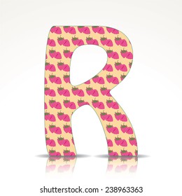 fruits and vegetables alphabetical letter/The letter R of the alphabet made of Raspberries