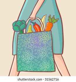 fruits and vegetables in the bag