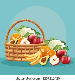 Fruits and vegetables in basket