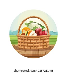 Fruits and vegetables in basket