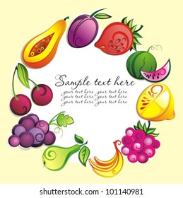 Fruits ,vegetables and berries vector background