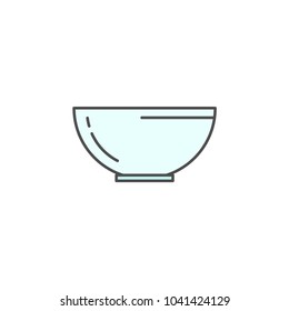 fruits or vegetables bowl icon. Kitchen appliances for cooking Illustration. Simple thin line style symbol.