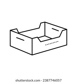 fruits and vegetables box line icon vector. fruits and vegetables box sign. isolated contour symbol black illustration