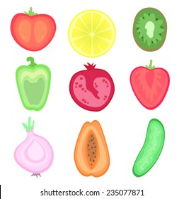 Fruits and vegetables clip art